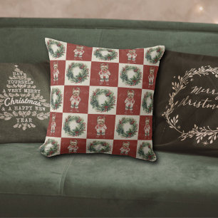 Yorkshire Terrier Retro Christmas Throw Pillow