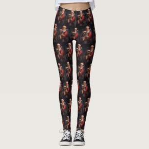 Yorkshire Terrier Santa Claus Festive Christmas Leggings