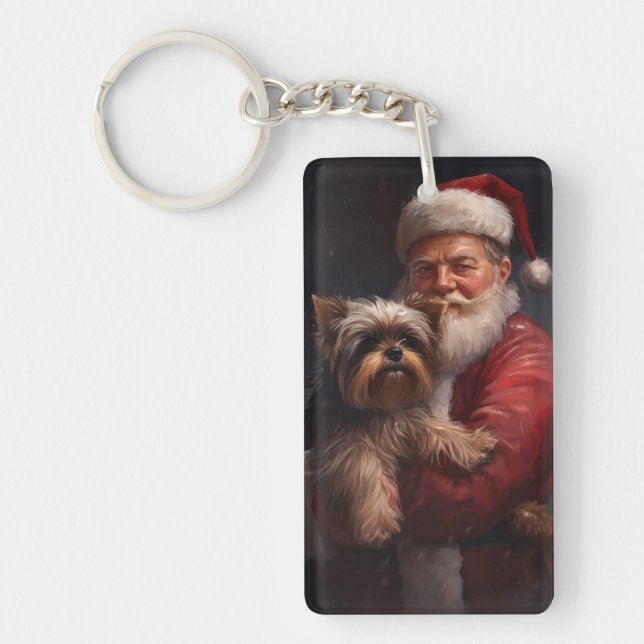 Yorkshire Terrier Santa Claus Festive Noël (Devant)