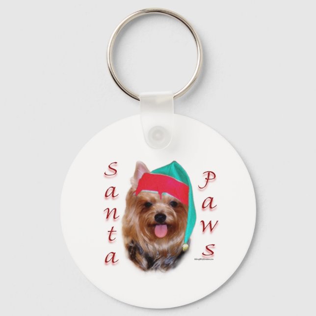Yorkshire Terrier Santa Paws Keychain (Front)