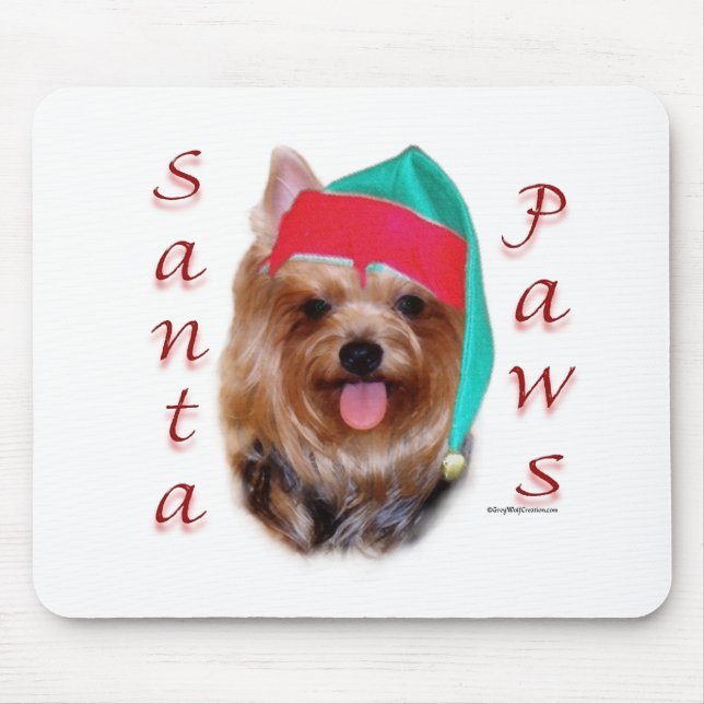 Yorkshire Terrier Santa Paws Mouse Pad (Front)