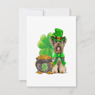 Yorkshire Terrier Shamrock St Patricks Day Dog RSVP Card