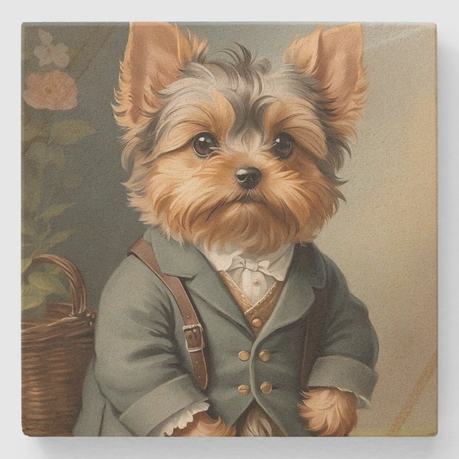 Yorkshire Terrier Stone Coaster (Front)
