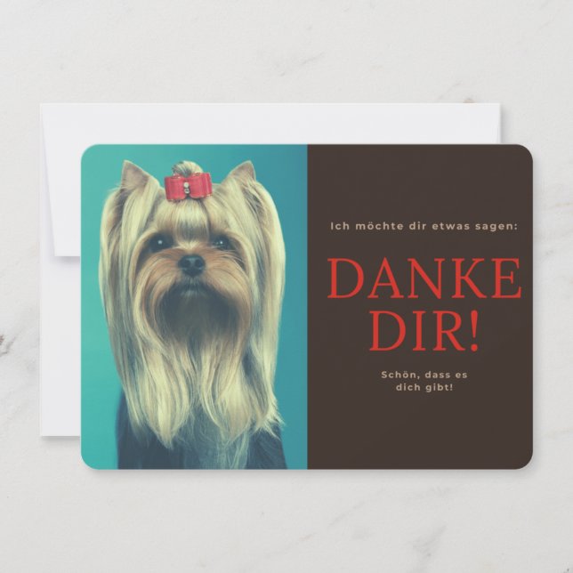 Yorkshire Terrier Thank You Card (Front)