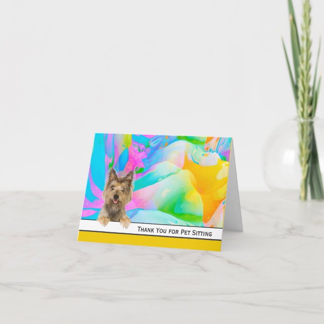 Yorkshire Terrier Thank You for Pet Sitting Card (Front)