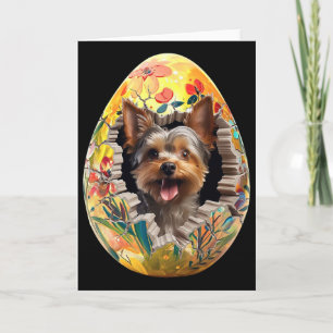 Yorkshire Terrier Torn Easter Egg Funny Dog Easter Card