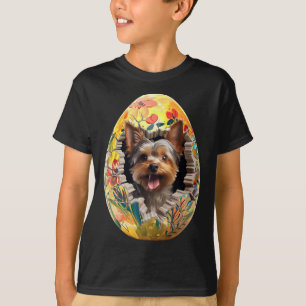 Yorkshire Terrier Torn Easter Egg Funny Dog Easter T-Shirt