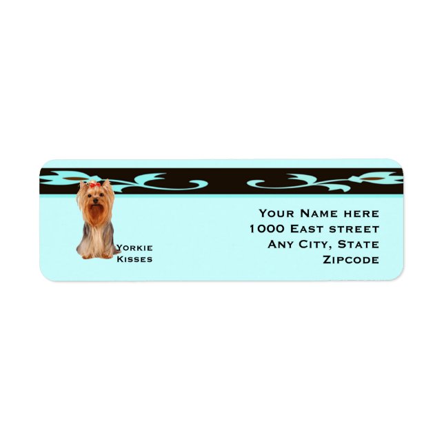 Yorkshire Terrier, Turquoise & Black Design (Devant)