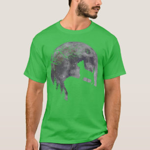 Yorkshire Terrier Under Moon Halloween Dog Lovers  T-Shirt