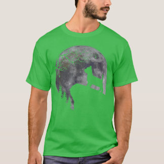 Yorkshire Terrier Under Moon Halloween Dog Lovers  T-Shirt