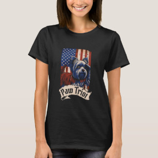 Yorkshire Terrier Us Flag Dog Breed - Pet Yorkie P T-Shirt