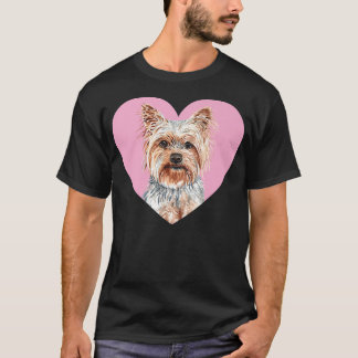 Yorkshire Terrier Valentines Day Pink Heart Yorkie T-Shirt