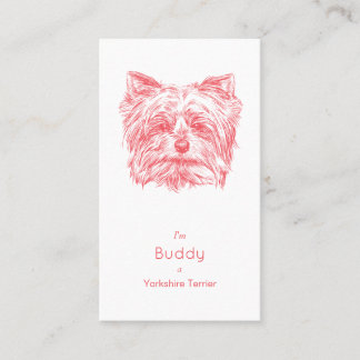 Yorkshire Terrier Vintage Business Card - Pink