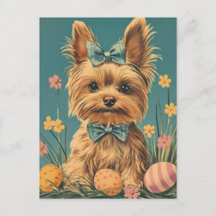 Yorkshire Terrier Vintage Easter Postcard