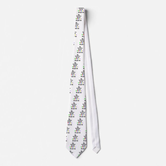 Yorkshire Terrier Walks Design Tie (Front)