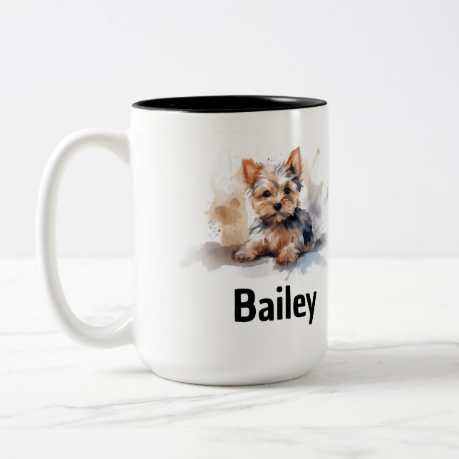 Yorkshire Terrier Watercolor Mug (Left)