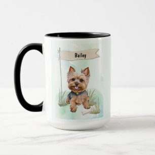 Yorkshire Terrier Watercolor Personalized Dog Mug