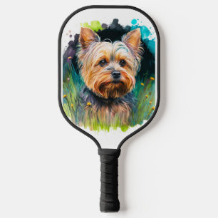 Yorkshire Terrier Watercolor Pickleball Paddle