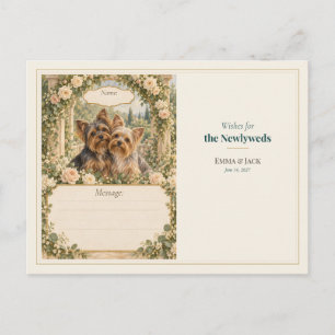 Yorkshire Terrier Wedding Guest Book Wishes Postcard