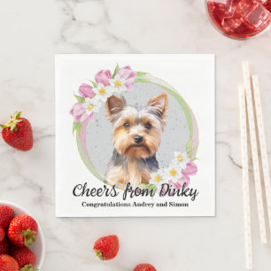 Yorkshire Terrier Wedding Napkins With Dogs Photo