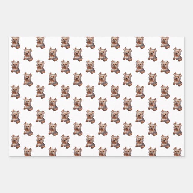 Yorkshire Terrier Wrapping Paper Sheets (Front)