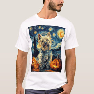 Yorkshire terrier Yorkie Dog of van gogh starry ni T-Shirt