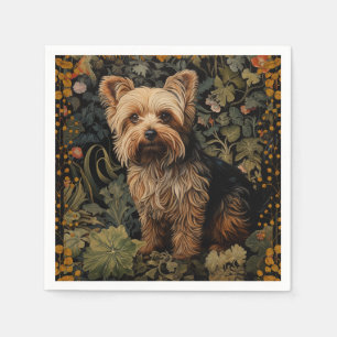 Yorkshire Terrier Yorkie Dog Vintage Floral Napkin