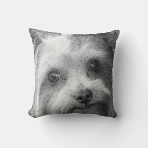 Yorkshire Terrier Yorkie Favourite Breed Sketch Throw Pillow