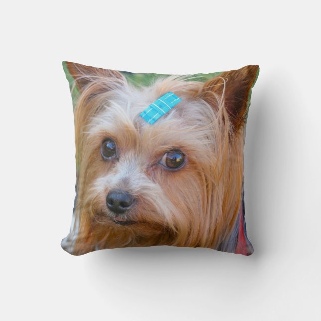 Yorkshire Terrier Yorkie Favourite Breed Throw Pillow (Front)