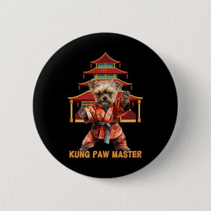 Yorkshire Terrier Yorkie Karate Martial Arts Funny 2 Inch Round Button