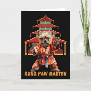 Yorkshire Terrier Yorkie Karate Martial Arts Funny Card