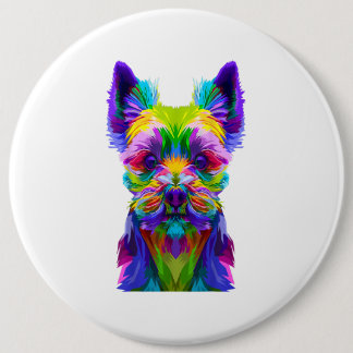 Yorkshire Terrier Yorkie Pop Art Dog Gift 6 Inch Round Button