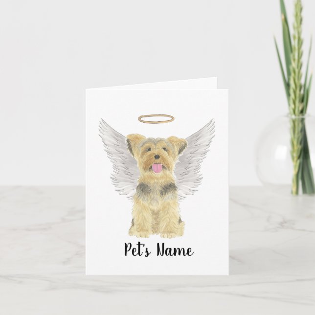 Yorkshire Terrier Yorkie Sympathy Memorial Card (Front)