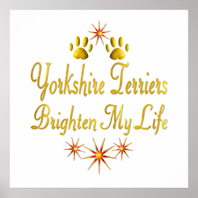 Yorkshire Terriers Brighten My Life Poster (Front)