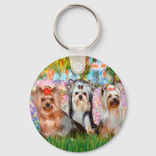 Yorkshire Terriers (three) - Garden Keychain