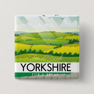 Yorkshire travel poster giant coffee mug magnet 2 inch square button