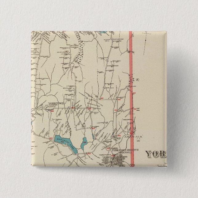 Yorktown NY 2 Inch Square Button (Front)
