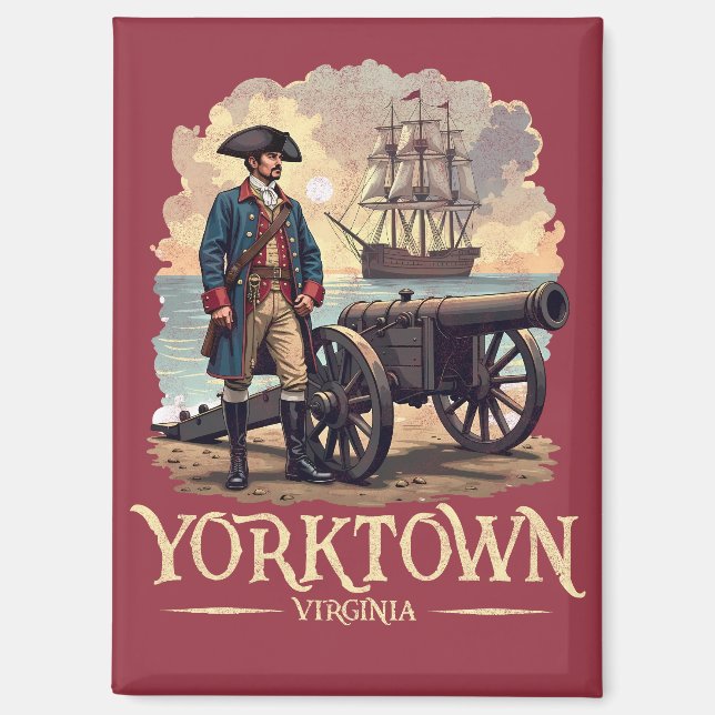 Yorktown Virginia Colonial Soldier Vintage Magnet (Front)
