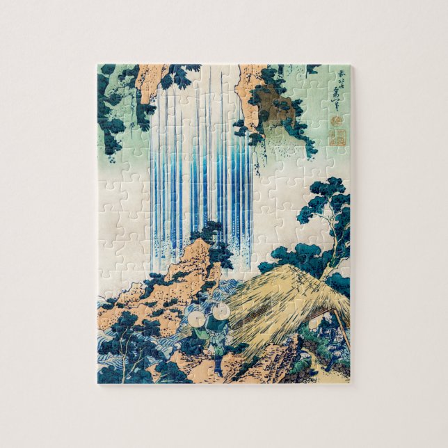 Yoro Waterfall Mino Province by Katsushika Hokusai Jigsaw Puzzle (Vertical)
