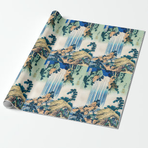 Yoro Waterfall Mino Province by Katsushika Hokusai Wrapping Paper