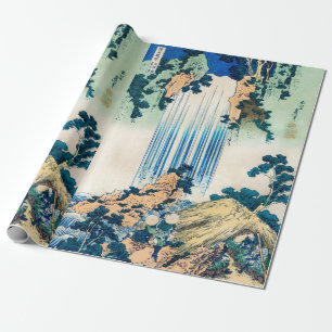 Yoro Waterfall Mino Province by Katsushika Hokusai Wrapping Paper