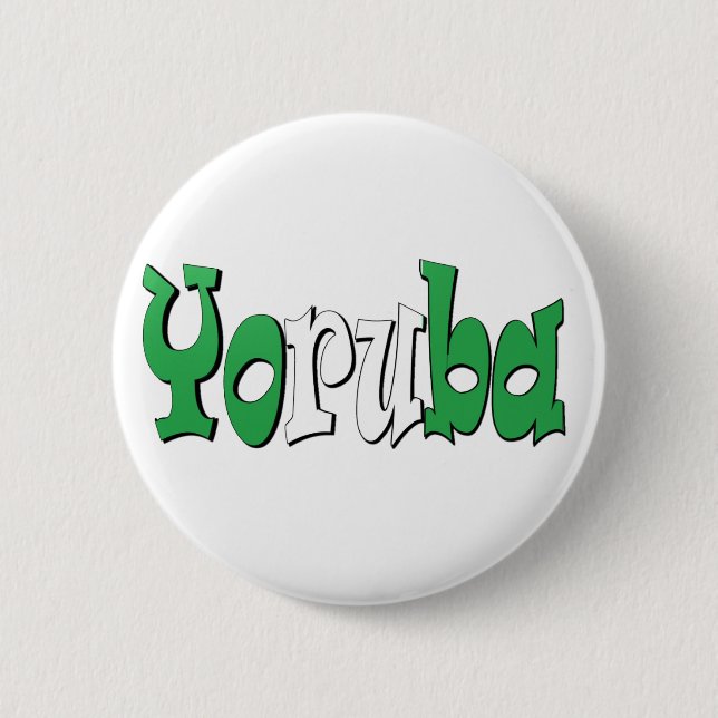 Yoruba (Nigerian Flag) 2 Inch Round Button (Front)