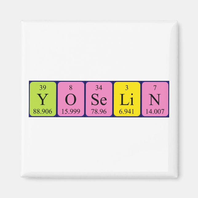 Yoselin periodic table name magnet (Front)
