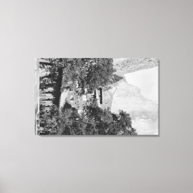 Yosemite, CA - The Ahwahnee Lodge and El Capitan Canvas Print (Front)