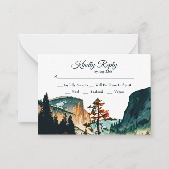 Yosemite California Nature - RSVP Wedding Insert Card (Front)