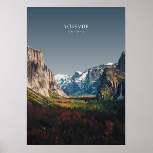Yosemite, California Travel Illustration Poster