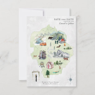 Yosemite   Carte d'itinéraire de mariage de destin