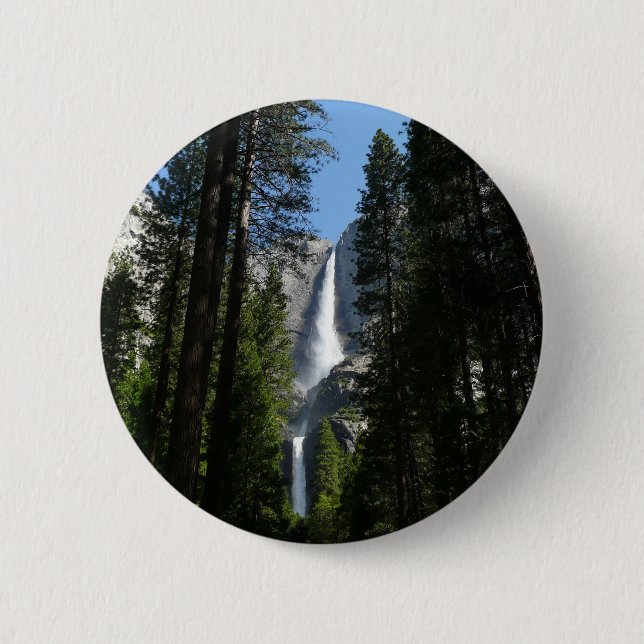 Yosemite Falls and Woods Landscape Photography 2 Inch Round Button (Front)