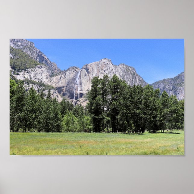 Yosemite Falls and Yosemite Valley Meadows Poster (Front)