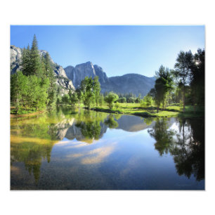 Yosemite Falls from Merced River - Yosemite Valley Photo Print